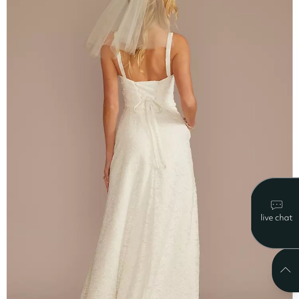 Chic White Lace Wedding Dress - Picture 3 of 8